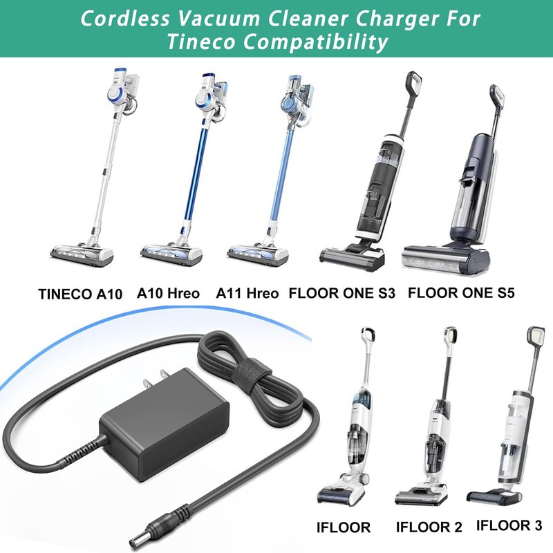 26.1V Charger Replacement for Dyson V6 V7 V8 SV04 SV05 SV06 SV07 SV09 DC60 DC61 DC62 Cordless Vacuum Cleaner 229602-01 965875-07 AC/DC Charging Cable Power Supply Adapter 6.6FT Black