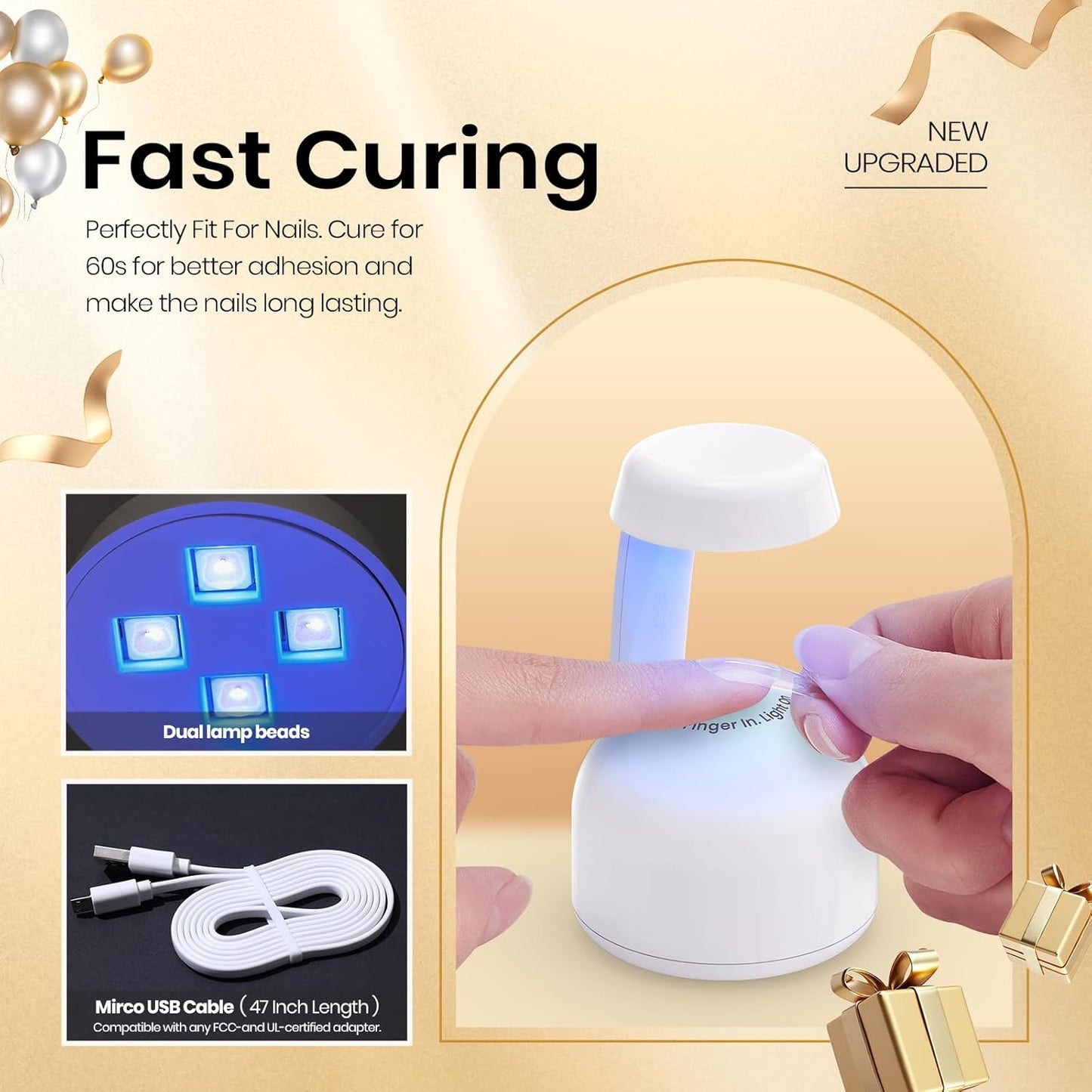 Mini UV Light for Gel Nails - Smart Sensor Flash Curing, Portable LED Manicure Tool | Fast & Easy DIY Nail Art