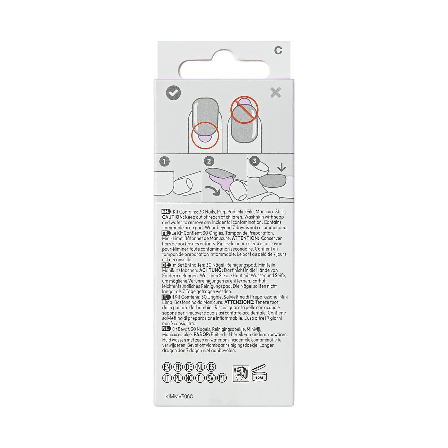 Kiss Impress Press-On Nails - Hoppy Mood Design, Multicolor, Oval Shape | Medium Size, 30 Nails Included
