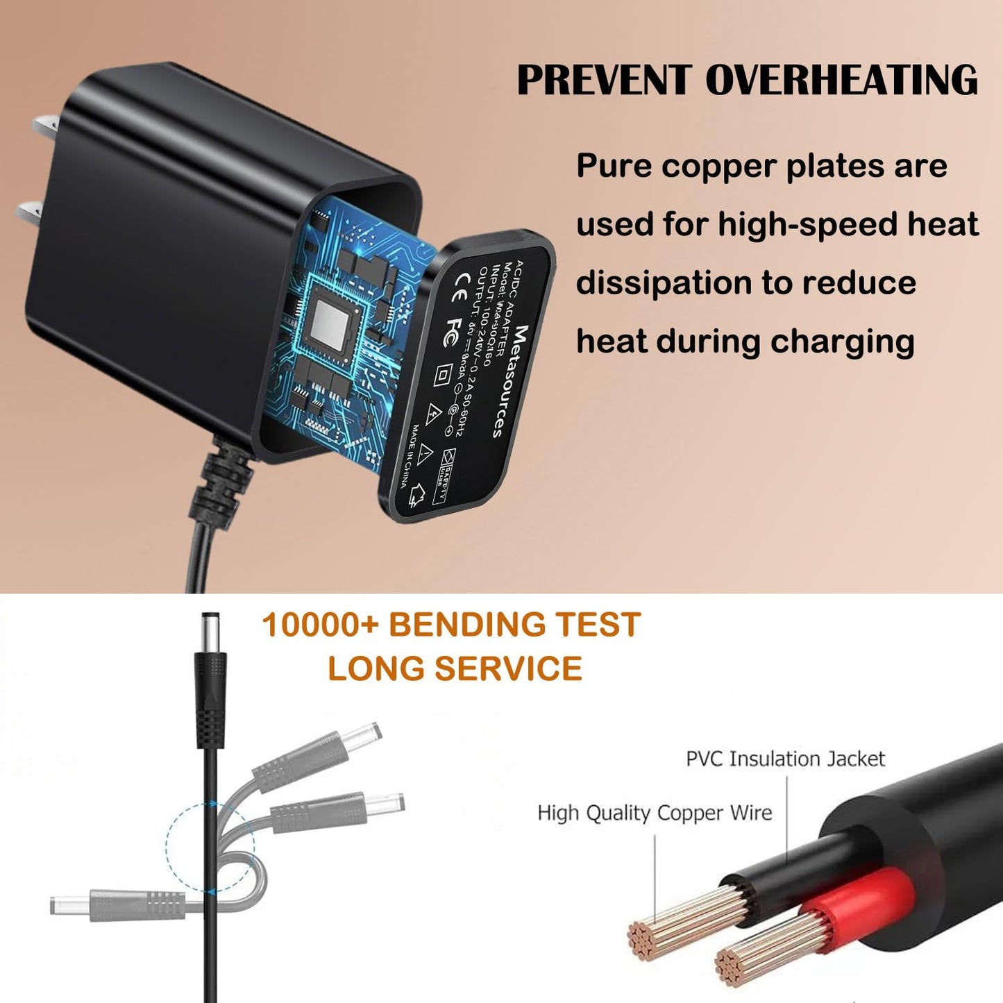 Metasources AC/DC Adapter Compatible with Andis Experience BTX-T Professional Cord Cordless Rechargeable 22985 BTF-T BTX BTFT BTXT Trimmer Clipper 1.3V DC 1.5A Power Supply Charger