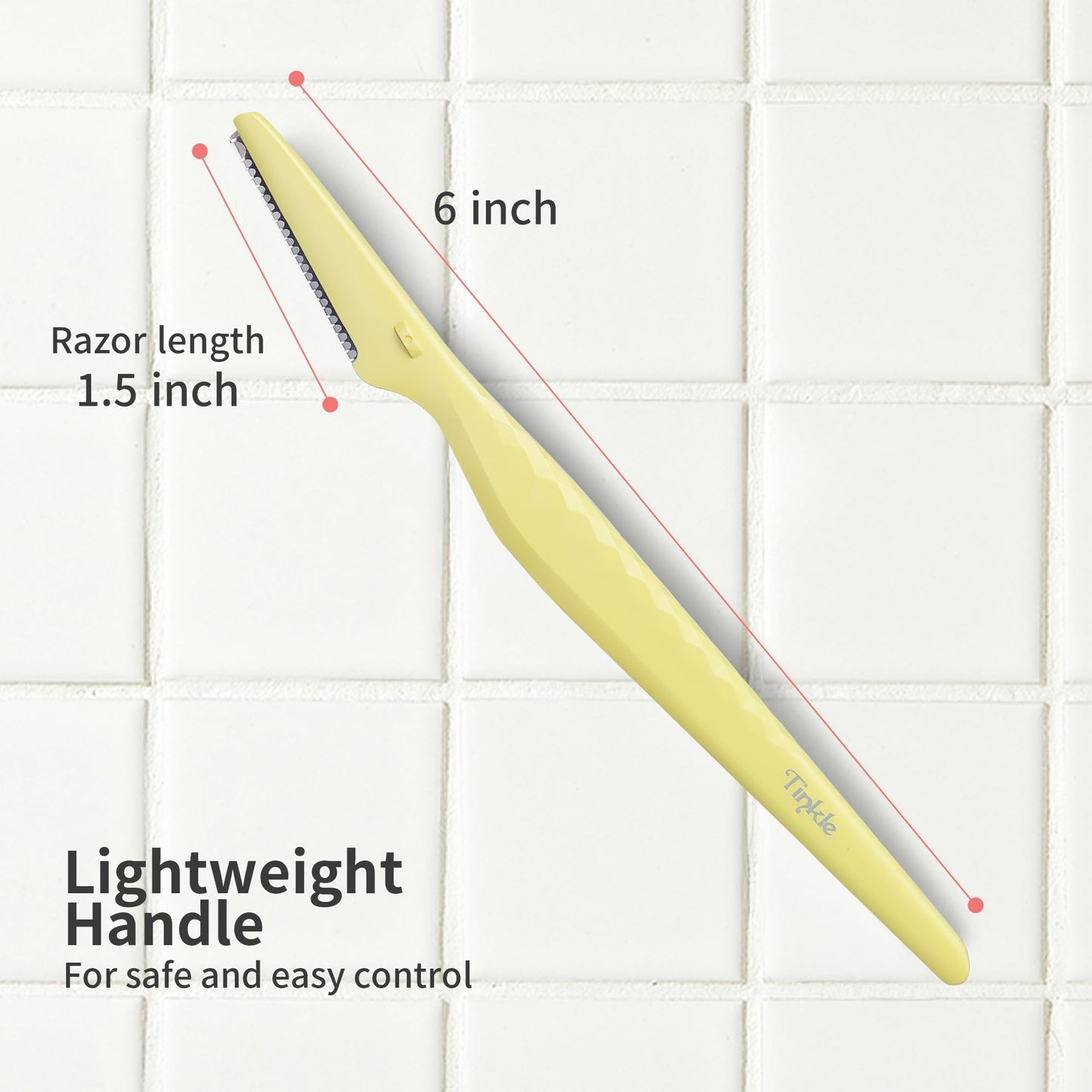 Tinkle Everglow Dermaplane Razor (6 ct), Eyebrow Razor & Face Razors for Women, Peach Fuzz Remover, Dermaplaning Tool, Stainless Steel Blades, Stocking Stuffers