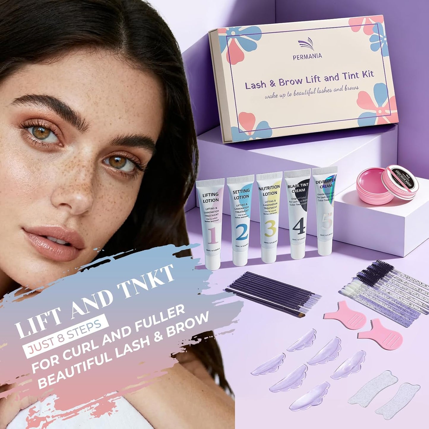 Lash Lift & Brow Lamination Kit - Salon-Grade Curling & Coloring | 10ml Full Tube Design