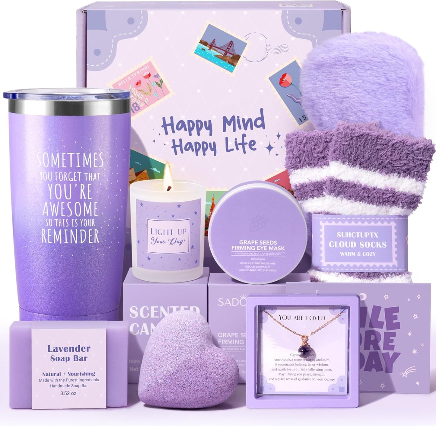Gift Baskets for Women - 9-Piece Birthday Gift Set | Trendy Aesthetic Cup for Teen Girls, Perfect for Sweet 16, 18 & 21 Celebrations