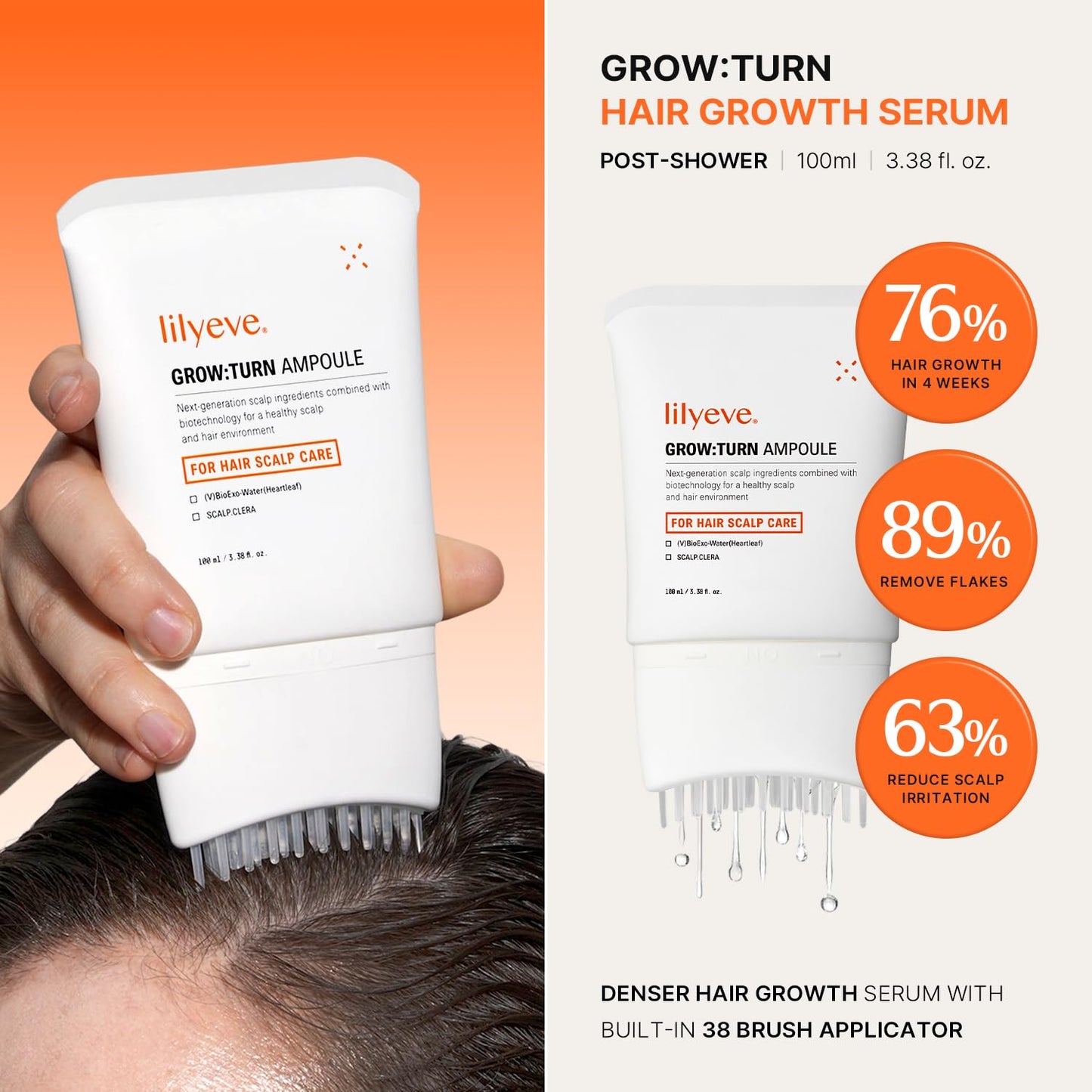 Lilyeve GROWTURN Hair Growth Set - Intensive Scalp Treatment with Spicule 0.33oz & Hair Ampoule 3.38oz