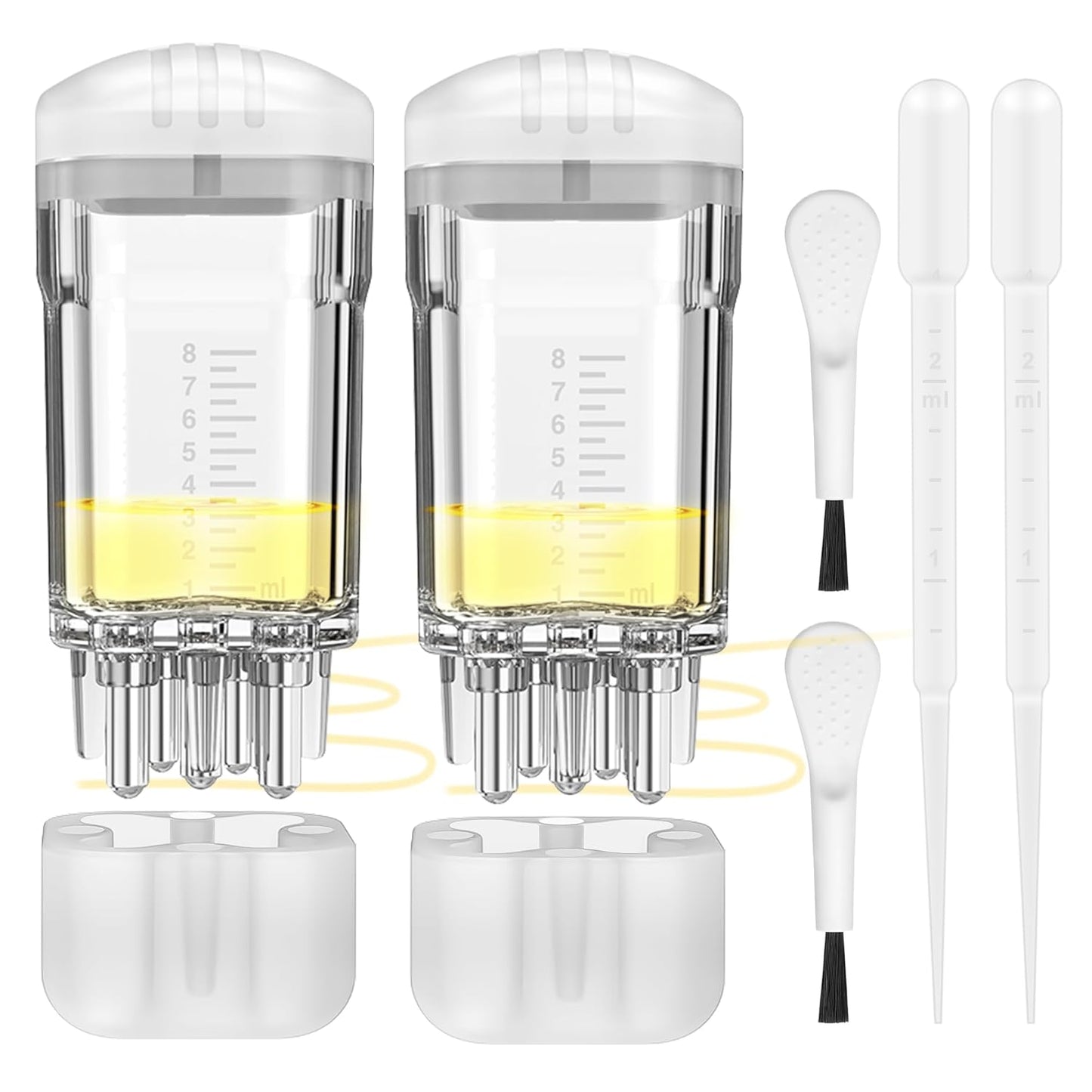 Minoxidil Applicator Set - 2 PCS Scalp Comb with Cleaning Brush & Dropper | Hair Growth Tool