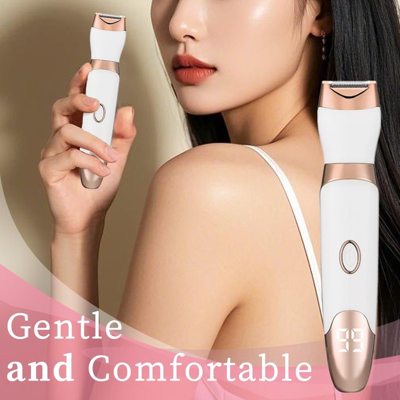 Led Display Electric Razor for Women，4 in 1 Rechargeable Wet & Dry Electric Shaver and Facial Hair Remover，Painless Pubic Hair Trimmer for Face Nose Eyebrow Arms Armpit Legs Pubic Area.