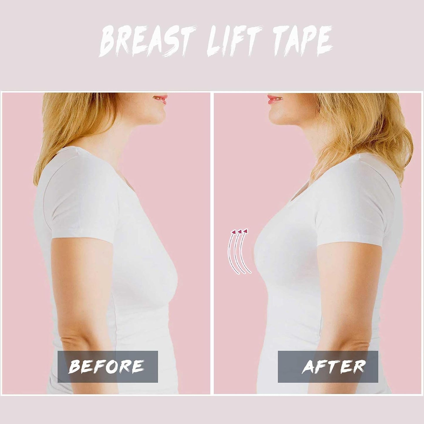 Clear Boob Tape - Self-Adhesive Breast Lift Tape with Reusable Silicone Nipple Covers | Fits A-G Sizes