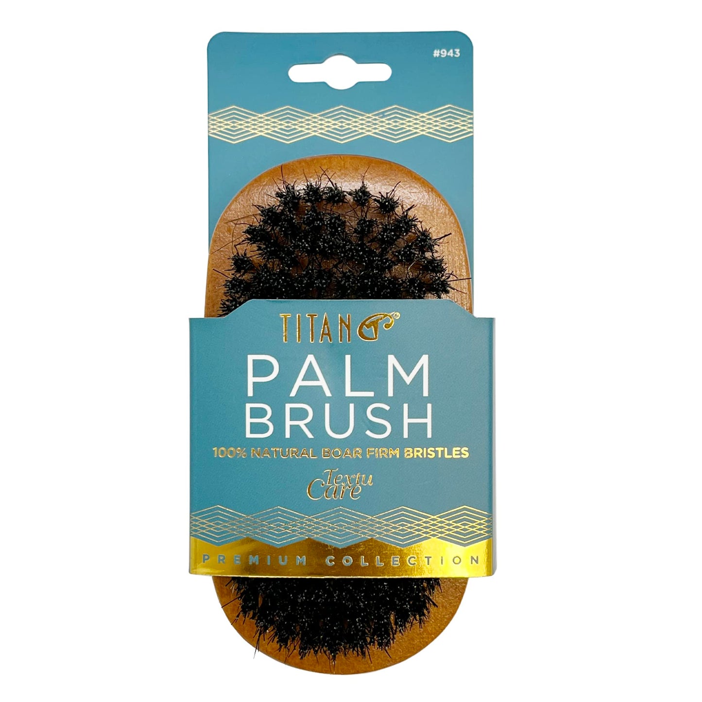 Titan Palm Brush for Hair - Boar Bristles for 360 Waves, Pocket Size, Curly Hair Brush, Slick Back Hair Brush, Wave Styling Tool, 1PC