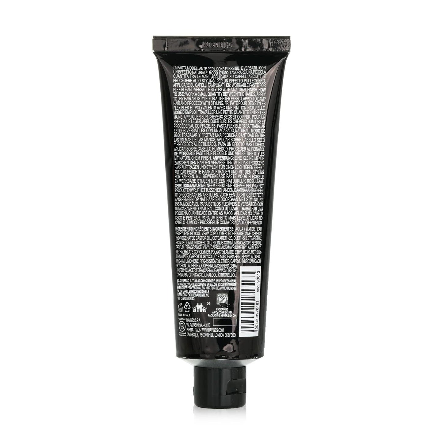 Davines Medium-Hold Styling Paste - Workable Hair Paste for Versatile Men's Styling | Satin Finish, 4.23 Fl Oz