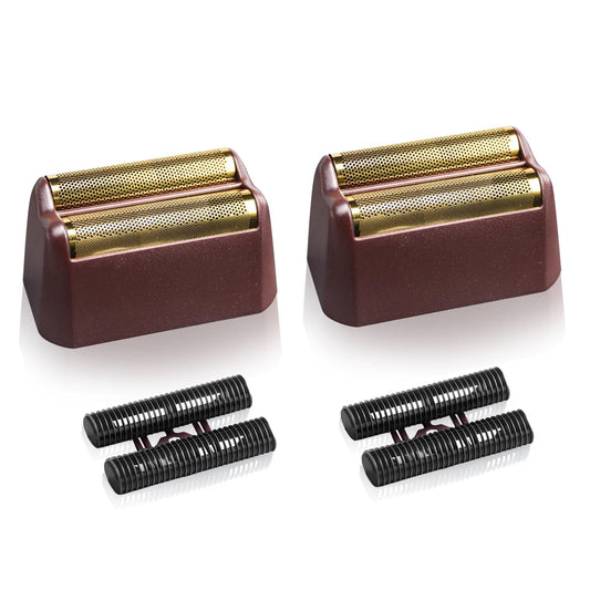 2 Pack Professional 5 Star Series Finale Shaver Replacement Foil and Cutter Bar Assembly Compatible with wahl Shaver Foil 7031-100, 7043-100 Super Close Shaving Replacement Heads，Red