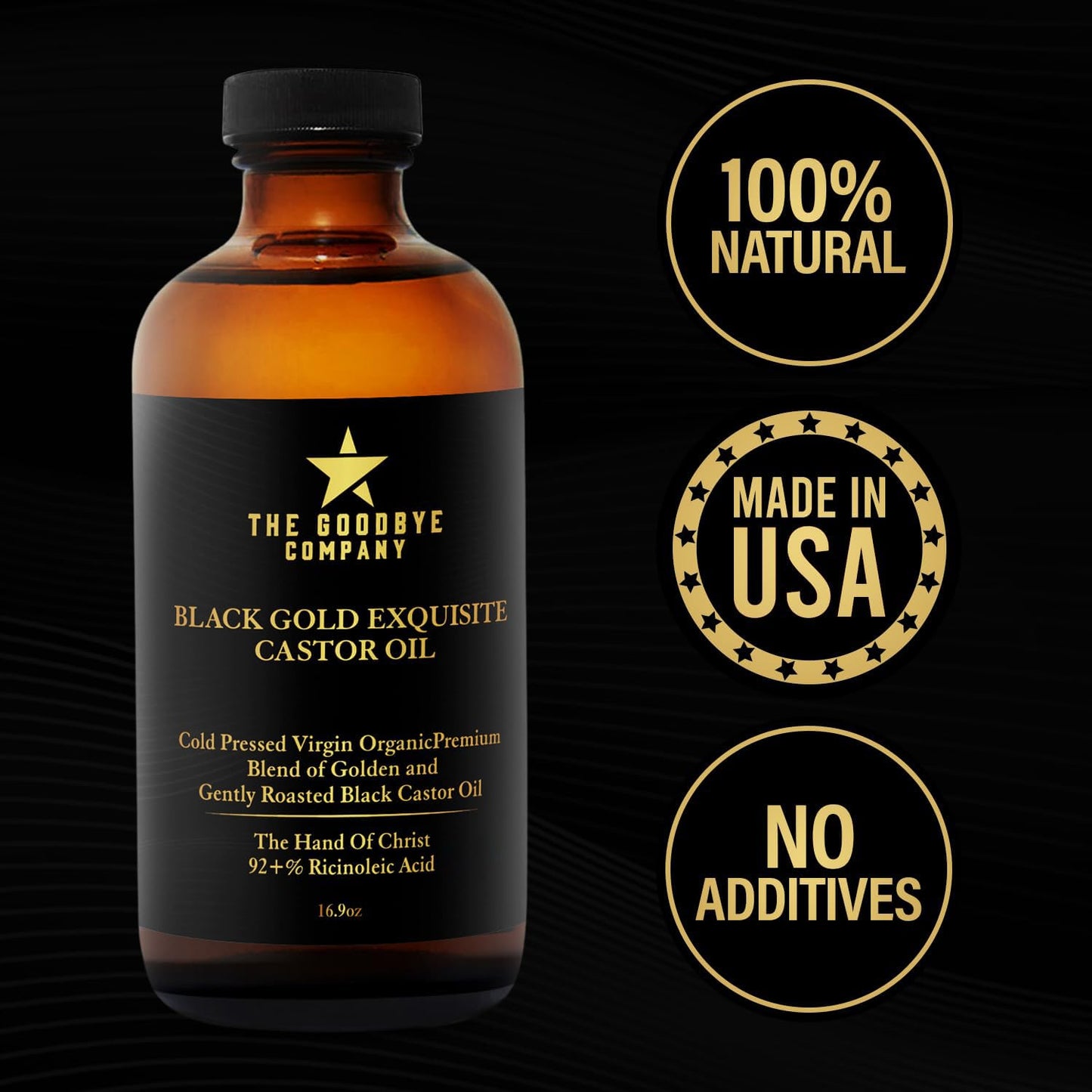 100% Pure Organic Jamaican Black Castor Oil - Premium Cold-Pressed for Hair Growth & Skin Moisturizing | 16.9oz