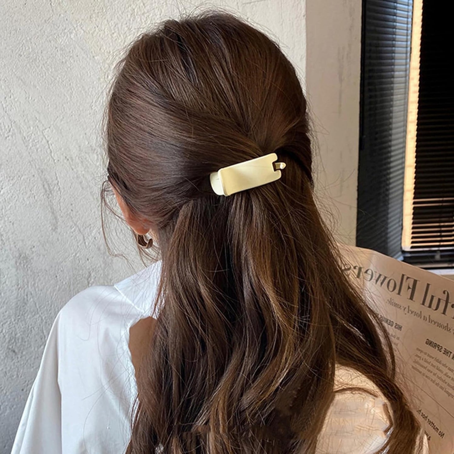 Matte Ponytail Holder Hair Claw Clips - 8 Pcs Strong Hold French Barrettes for Fine Hair | Perfect for Bun & Braiding
