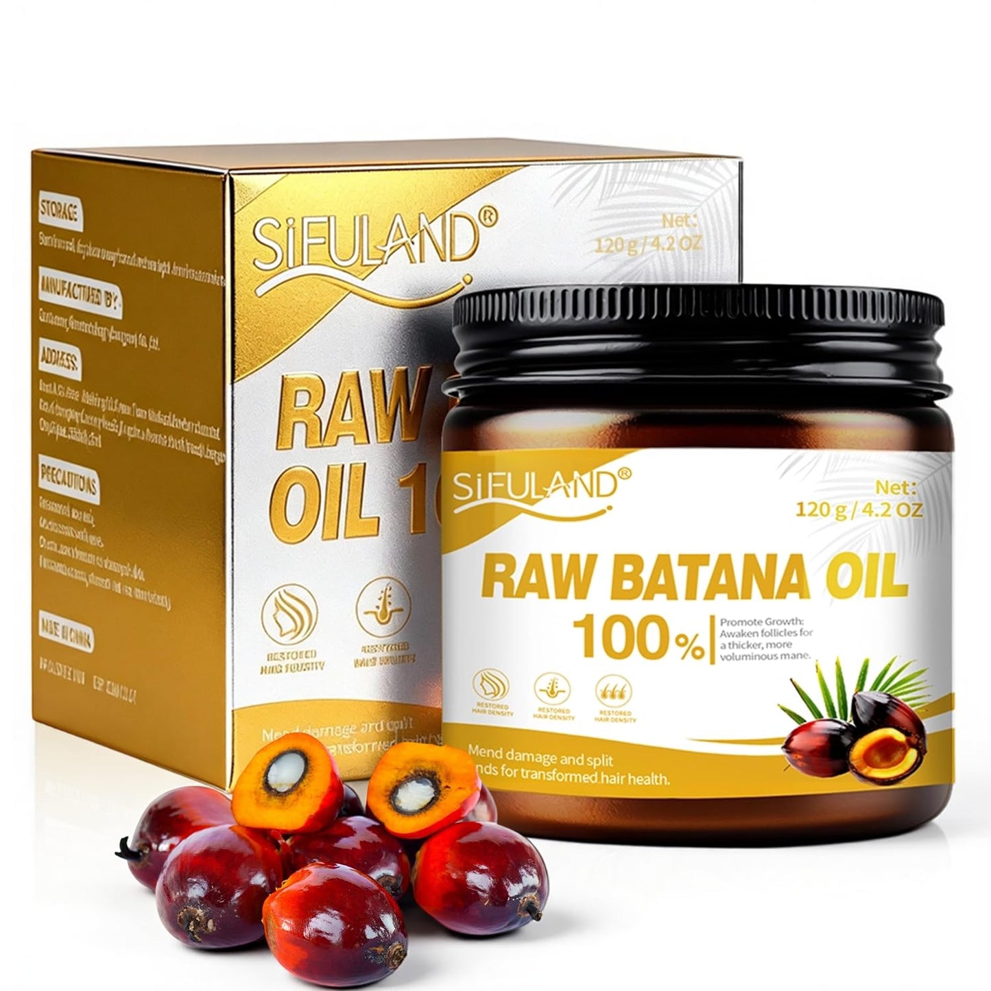 Batana Oil for Hair Growth 100% Raw Organic Batana Hair Mask, Scalp Oil Promotes Hair Thickness, Prevents Loss for Men & Women, 4.2 oz