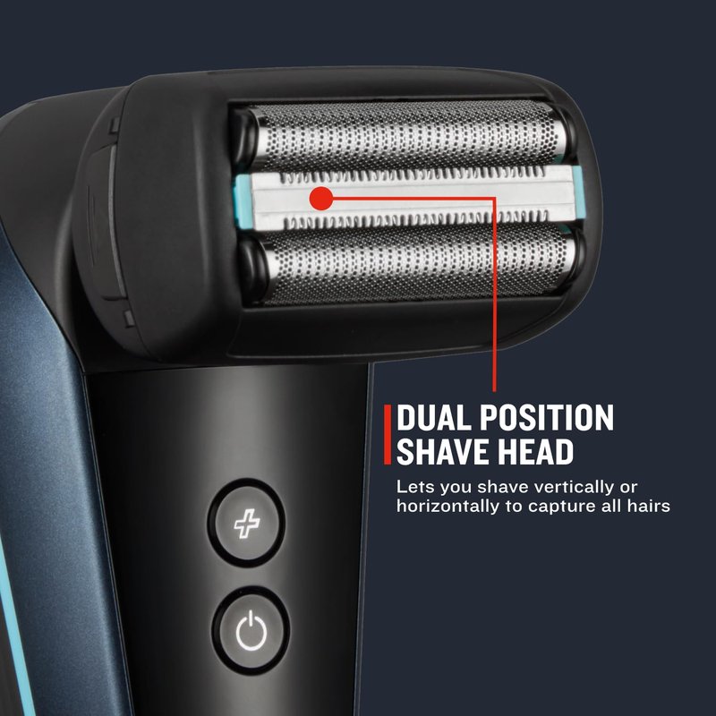 Remington Balder Head & Face Shaver with Microscreen Thin Foils, FlipFlex Dual-Position Head, Intercept Trimmer, Turbo Boost, Cordless Wet/Dry Electric Razor