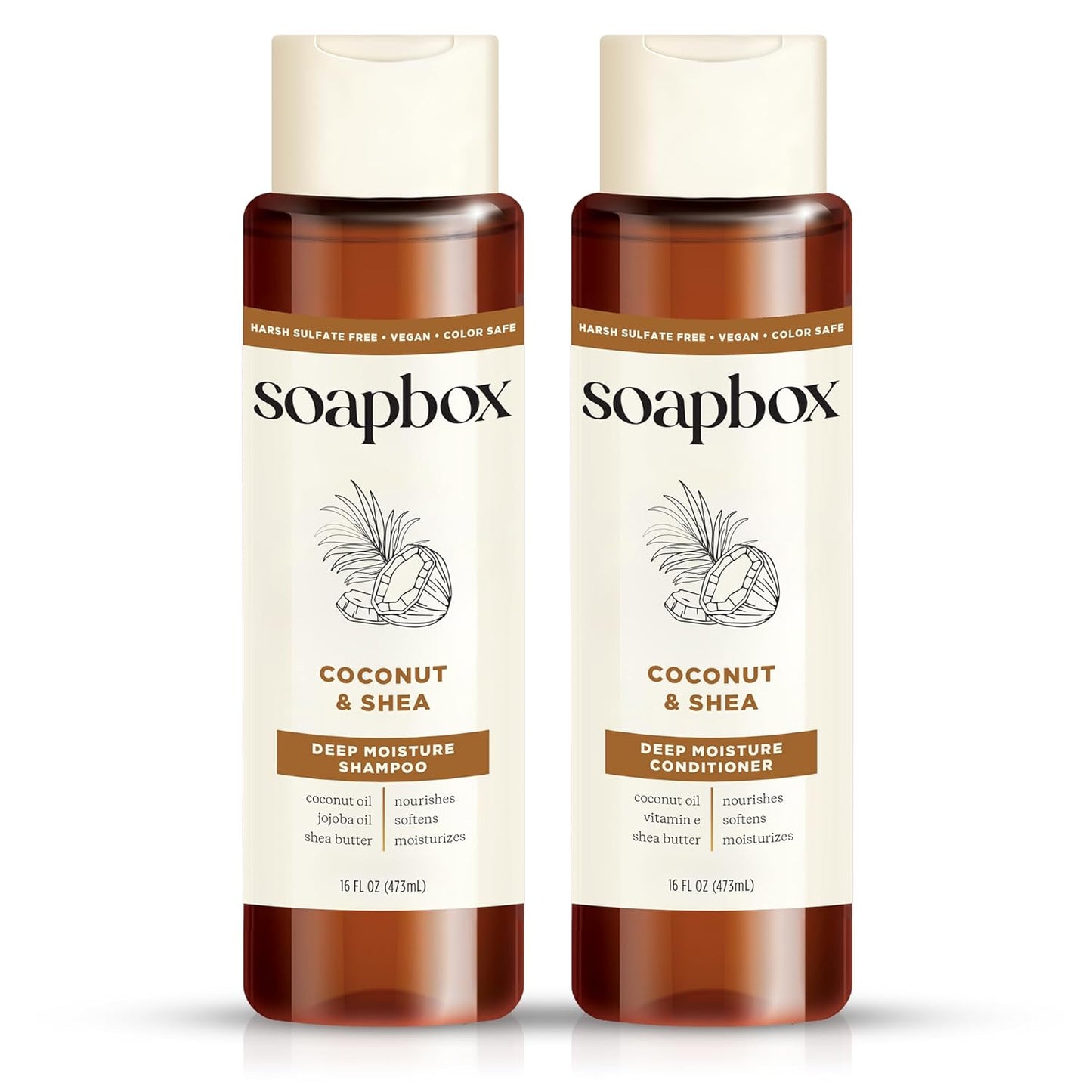 Keratin & Raspberry Seed Oil Shampoo & Conditioner Set - Shiny, Smooth Hair | 16 oz Each, Clean Ingredients