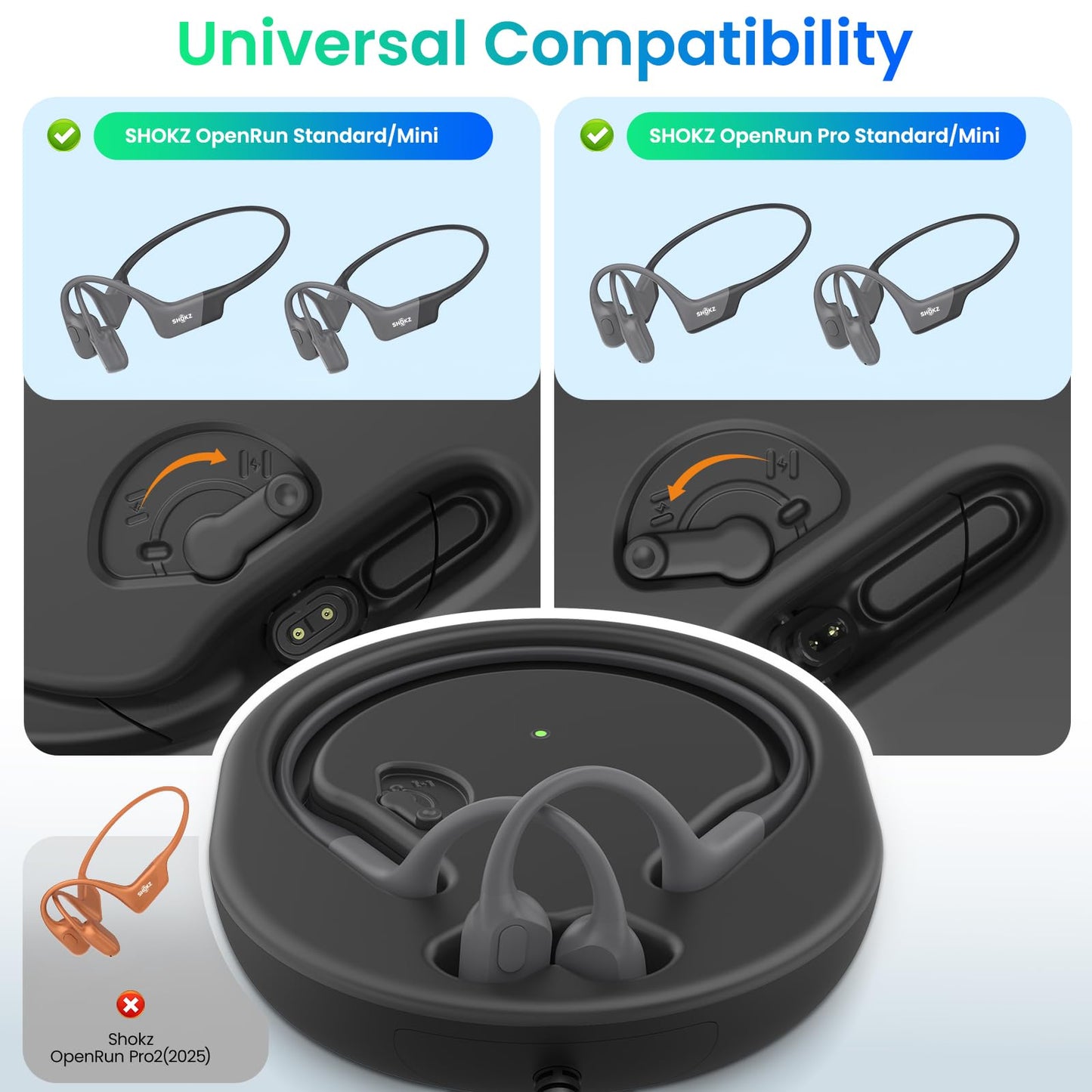 FEFAIA Charging Stand Compatible with Shokz Headphones, 3.93ft Wireless Charger Dock Cord USB Magnetic Charging Cable for Shokz Headphones OpenRun Pro,OpenRun,OpenRun Mini, OpenRun Pro Mini