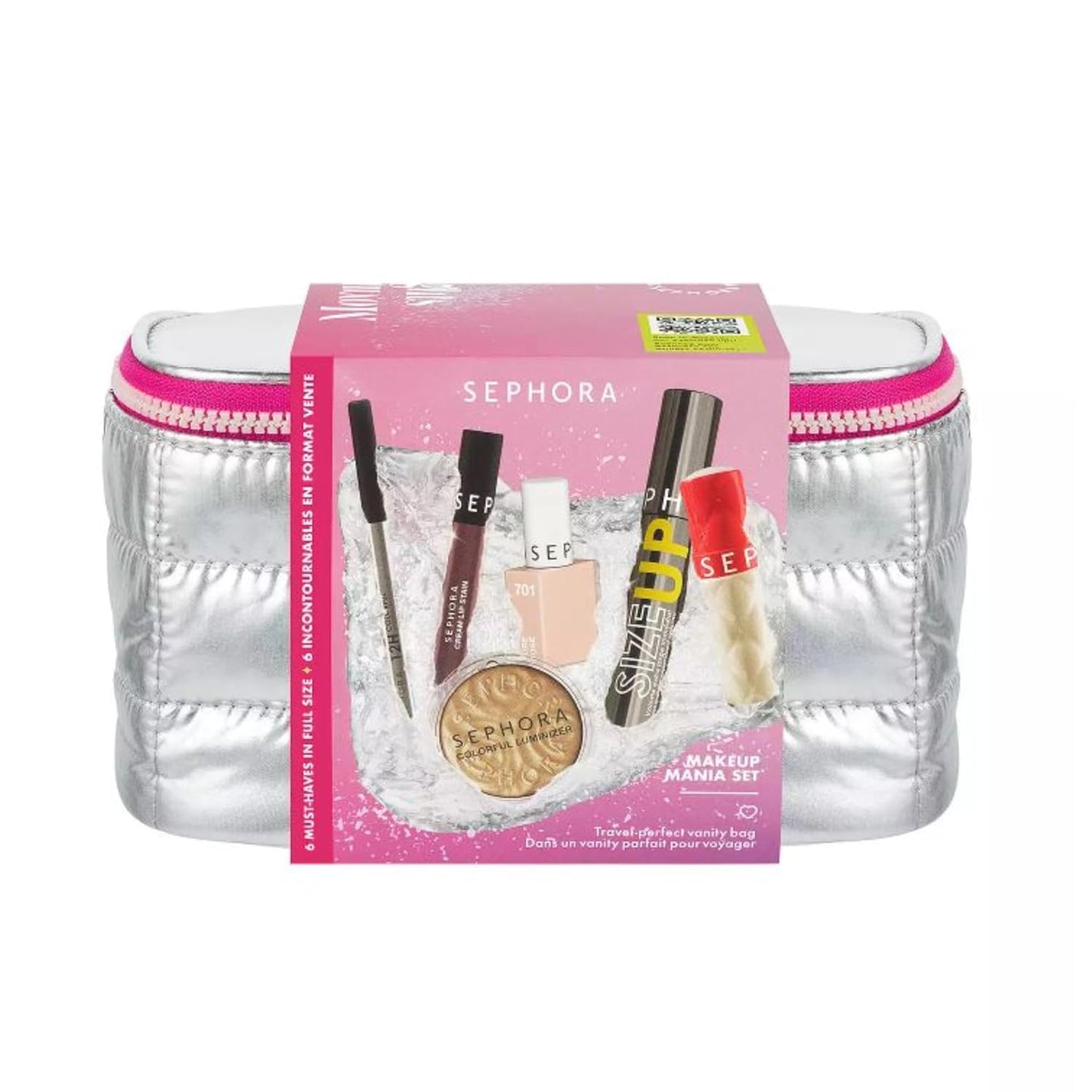 Sephora Favorites Makeup Mania Set - 6 Full-Size Essentials | Luminizer, Lip Stain, Eye Pencil, Mascara, Lip Plumper, Nail Polish
