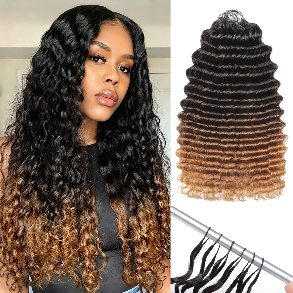 Miracle Knots Crochet Hair - 18 Inch Deep Wave Human Hair for Black Women | 125g, 100 Strands, Reusable