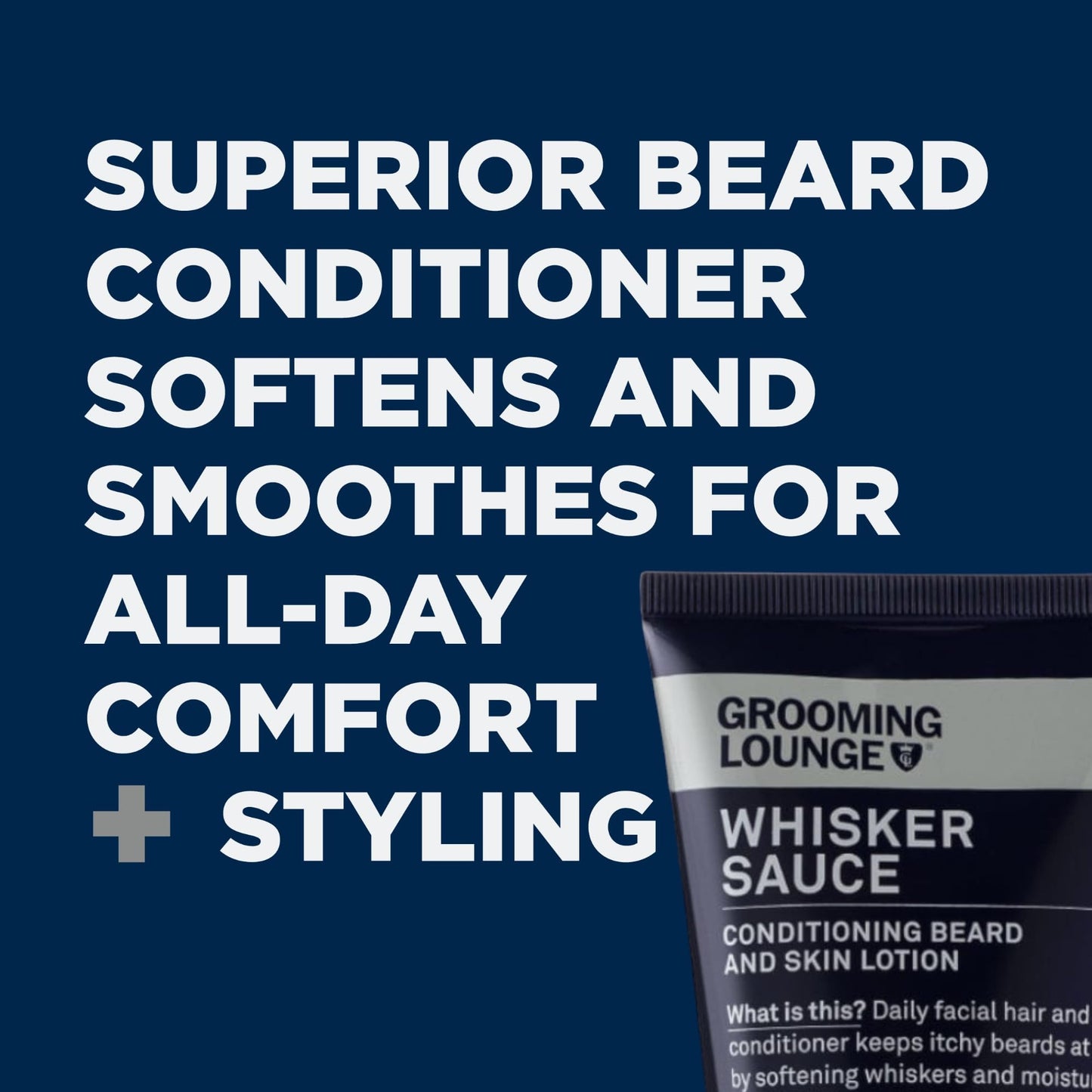 Grooming Lounge Whisker Sauce Beard Conditioner - Conditioning Beard and Skin Lotion - Eliminates Itching and Flaking - Enables Easy Combing and Styling - No Parabens - Cruelty Free - 2 pack