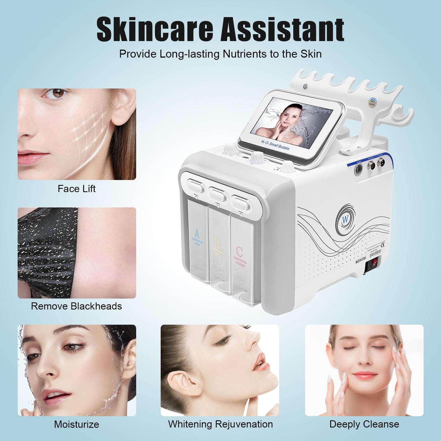 LIAUHO Hydrogen Oxygen Facial Machine, 6 in1 Professional Facial Care Device, for Improving the Quality of Skin and Face Skin Care in Household Salon, Personal Home Use, Dorm, Ideal Gift for Friends
