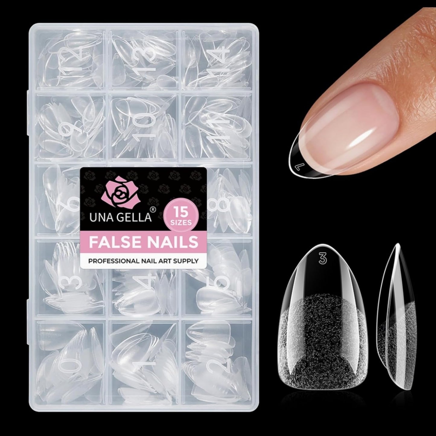 Short Almond Gel Nail Tips - 300PCS Pre-Etched Soft Gel for Easy DIY | Snug Fit Acrylic Extensions
