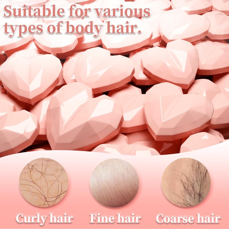 Chulan Wax Beads for Hair Removal-Sensitive Skin Formula-14.1oz Hypoallergenic Hard Waxing Bead for Face Body, Large Heart Professional Wax Beans for Coarse Hair, Brazilian, Bikini, Facial, Leg, Pink