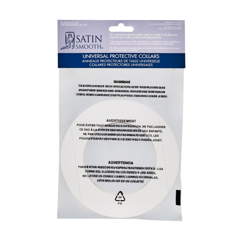 Satin Smooth Universal Wax Warmer Collars – Disposable Protective Rings for Wax Pots, 20 Count
