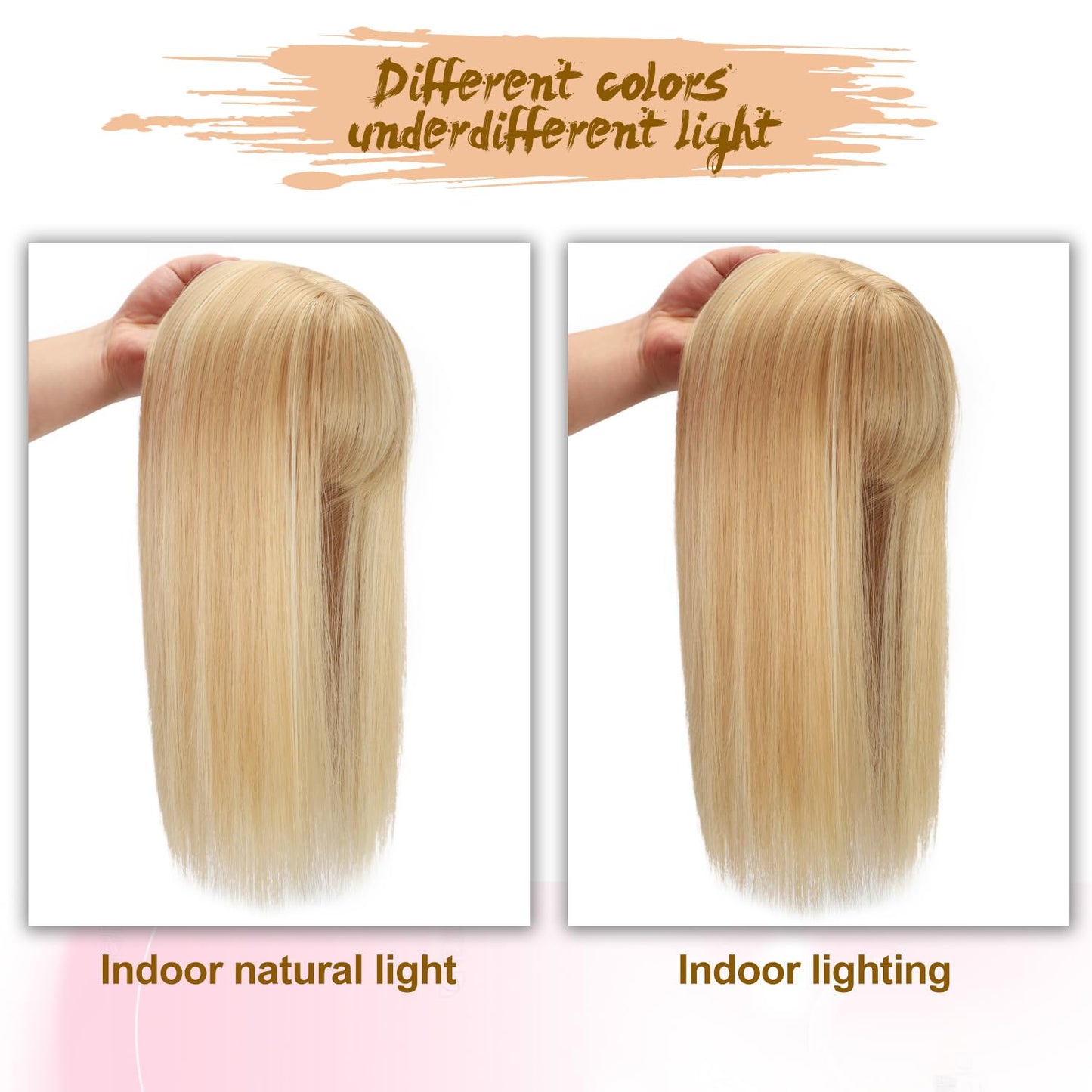Sakuraaa Hair Toppers for Women with Thinning Hair 14inch Toppers With 6.5 ×6.5" Large Base Long Straight Layered Premium Synthetic Hair Pieces