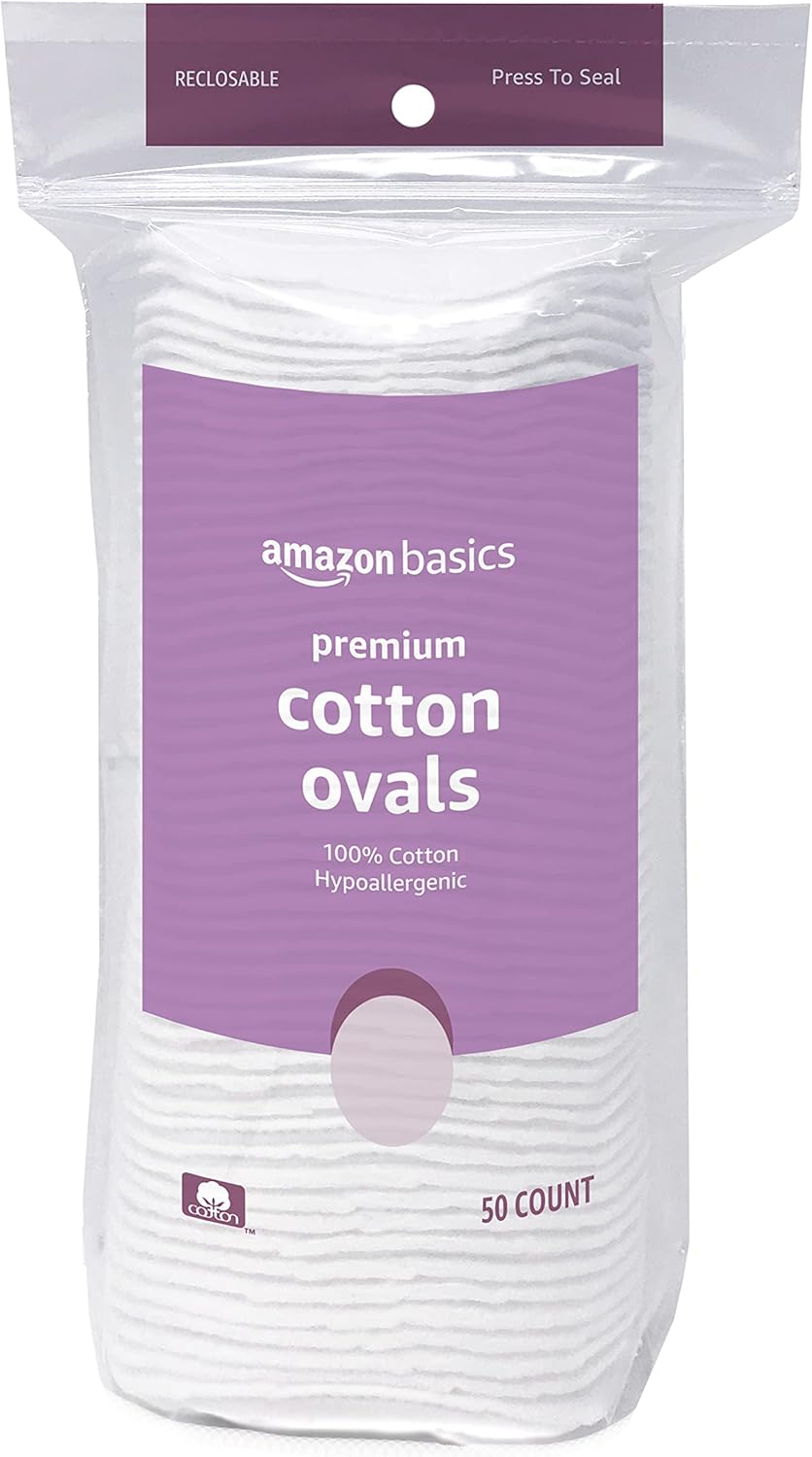 Premium Oval Makeup Remover Pads - Large Cotton Exfoliating 300 Count | Soft & Effective Cleaning
