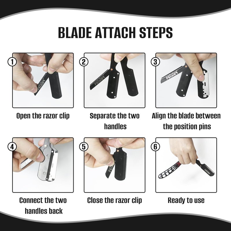FEISIER Straight Razors for Men, Professional Straight Single Edge Razor Kit, Stainless Steel Barber Razor with 100 Replacment Blades,Premium Barber Razor for Men's Shaving Salon