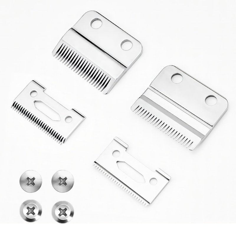 Professional Clipper Replacement Wedge Blades Compatible with Wahl Precision 2-Hole, Stainless Steel Fixed Blades & Ceramic Moving Blades, pack of 2