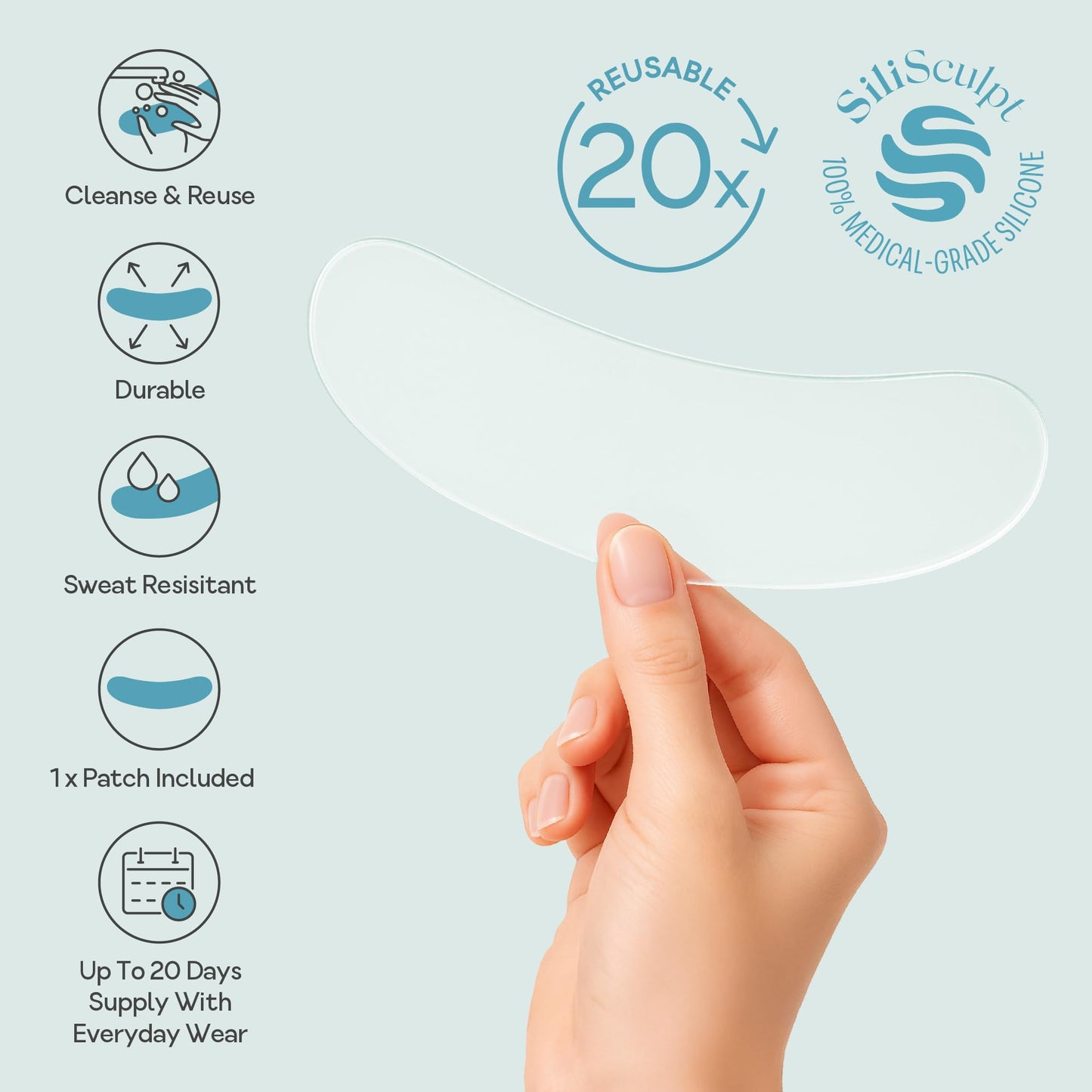 Bare Intent Reusable Silicone Anti-Wrinkle Patch for Neck | Hypoallergenic, Moisturizing & Smoothing Silicone Wrinkle Patch for Creases, Crepey Skin & Neck Lines | Contour-Fit | 1 pack | Up to 20 Uses