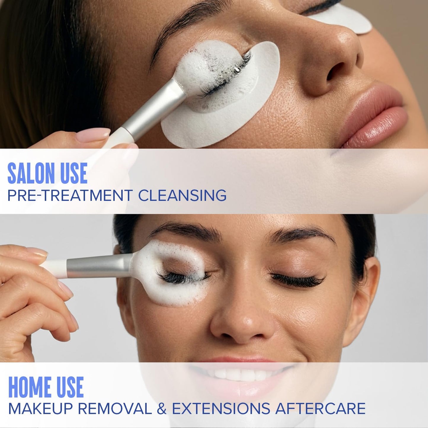 STACY LASH 6.76 fl.oz / 200ml Eyelash Extension Shampoo + Brush/Korean Makeup Remover/Eyelid Foaming Cleanser/Wash for Extensions & Natural Lashes/Supplies for Professional & Home Use