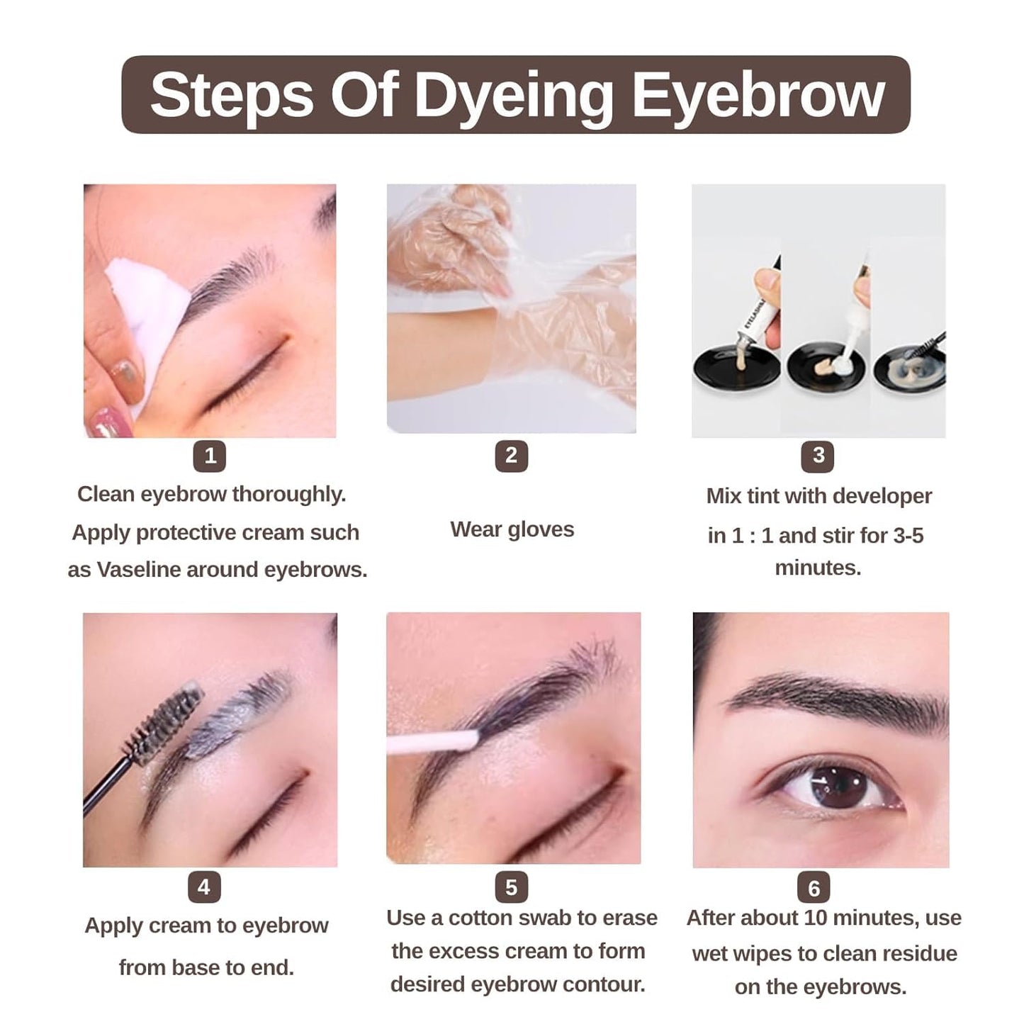 Duoffanny Eyelash & Eyebrow Kit, 2-In-1 Professional Lash & Brow Color Kit, Eye Brow & Eye Lash Coloring Set, Hair Color DIY Easy Use for Salon and Home 7ml (dark black)