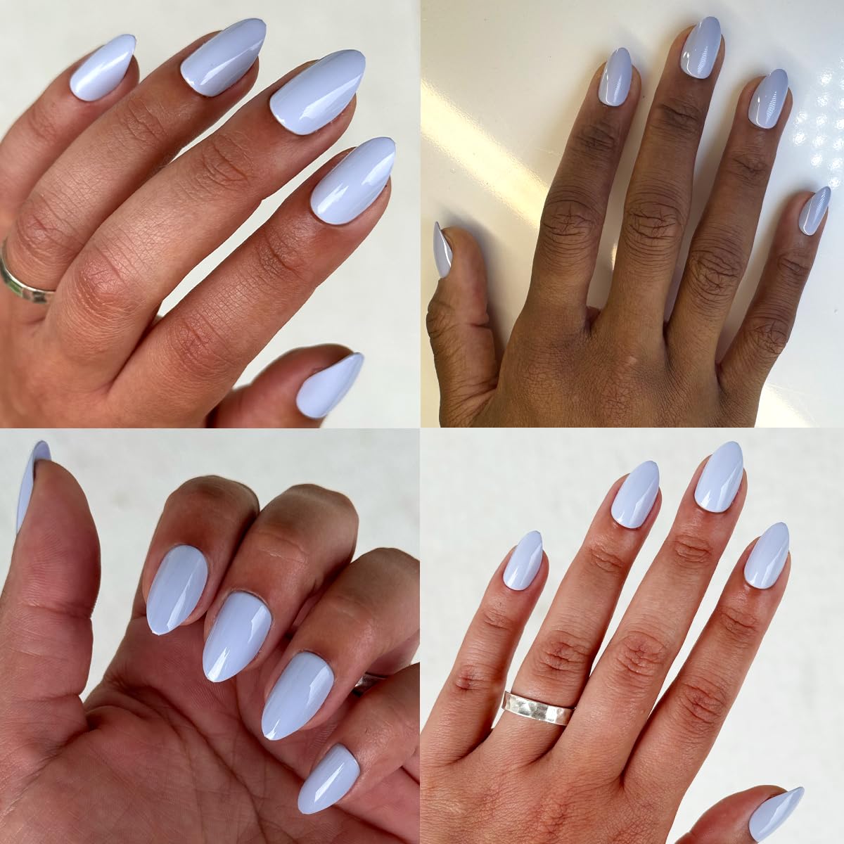 Instant Mani Summer Press-On Nails - Non-Toxic, Long-Lasting | 42 Fake Nails in 21 Sizes | Medium Almond Shape