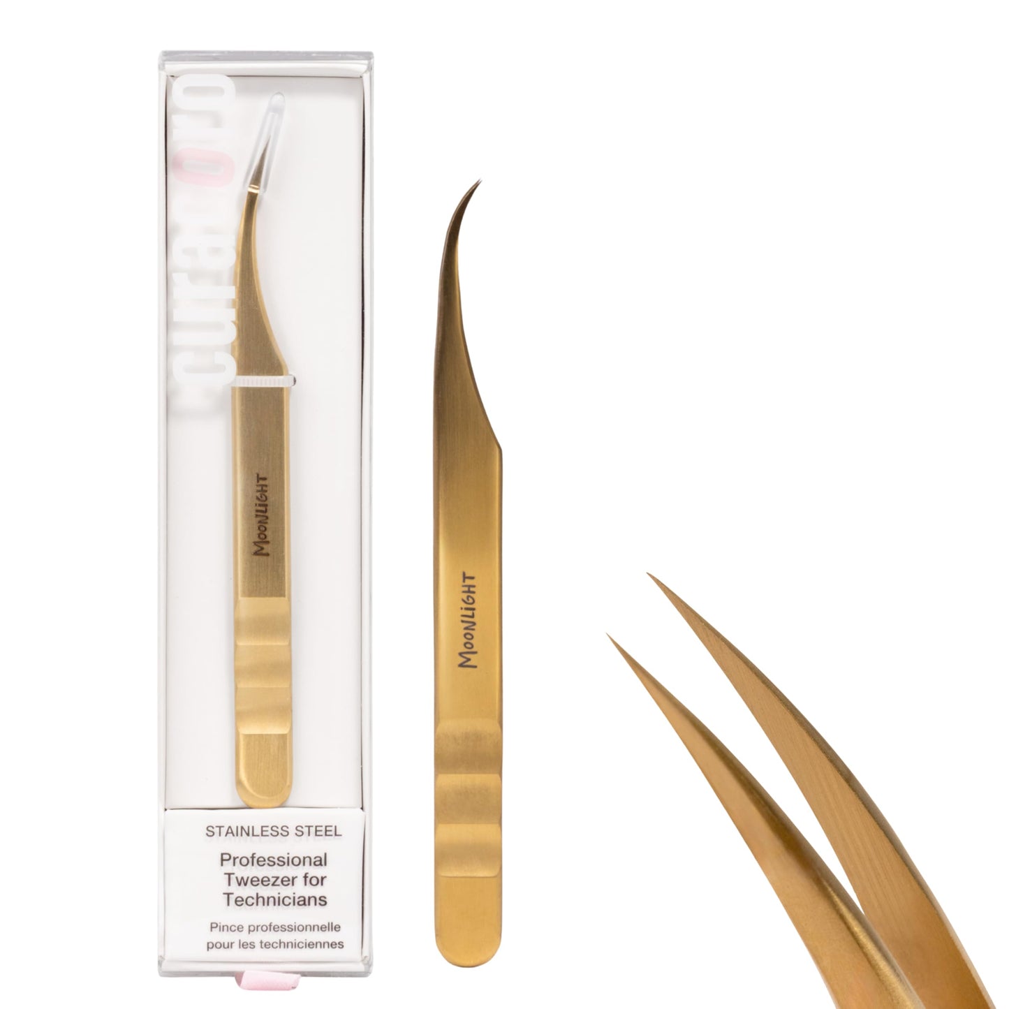 Curacoro Lash Tweezers for Eyelash Extension - LashSmith Curve Isolation Eyelash Tweezer for Classic Lashes