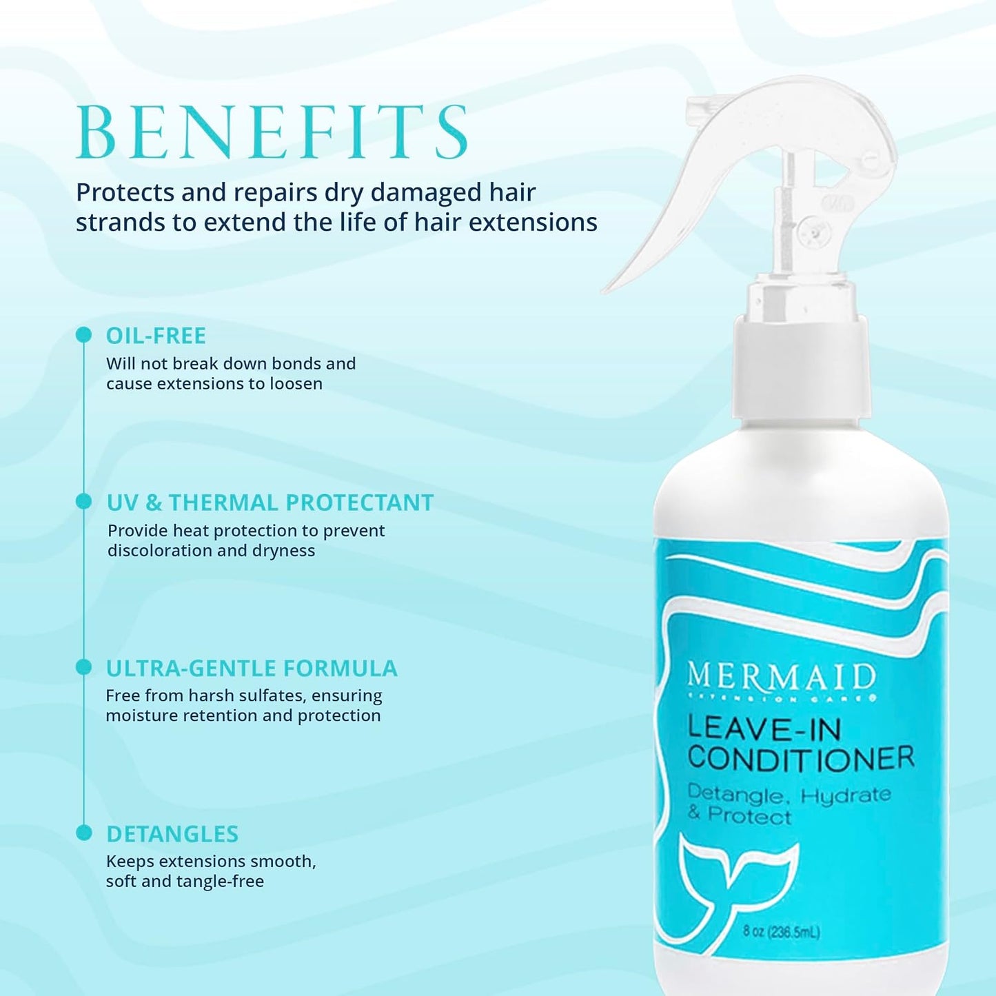 Leave-In Conditioner - Moisturizing Heat Protectant for Hair Extensions | 8 fl oz