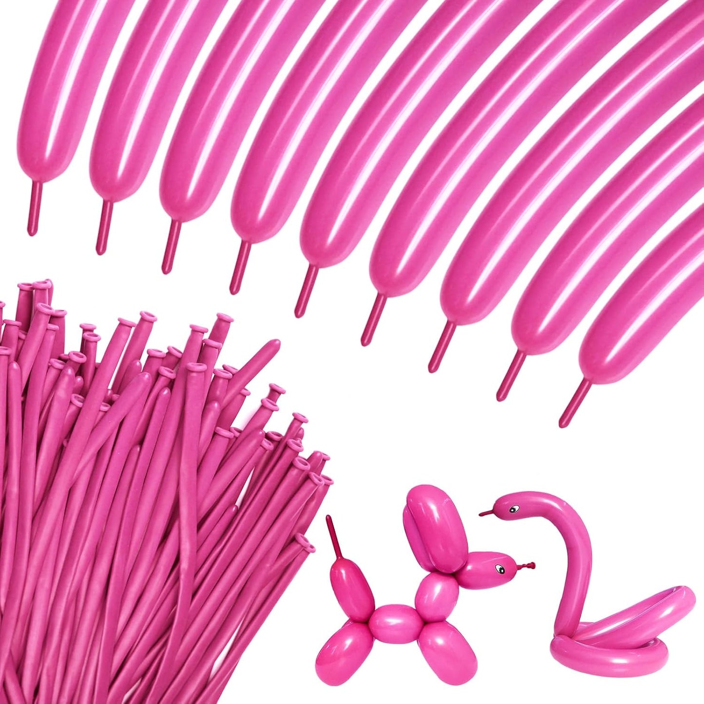 Clear 260 Balloons - Premium Long Skinny Latex Balloons for Animal Creations | 100 Pcs for Kids' Parties