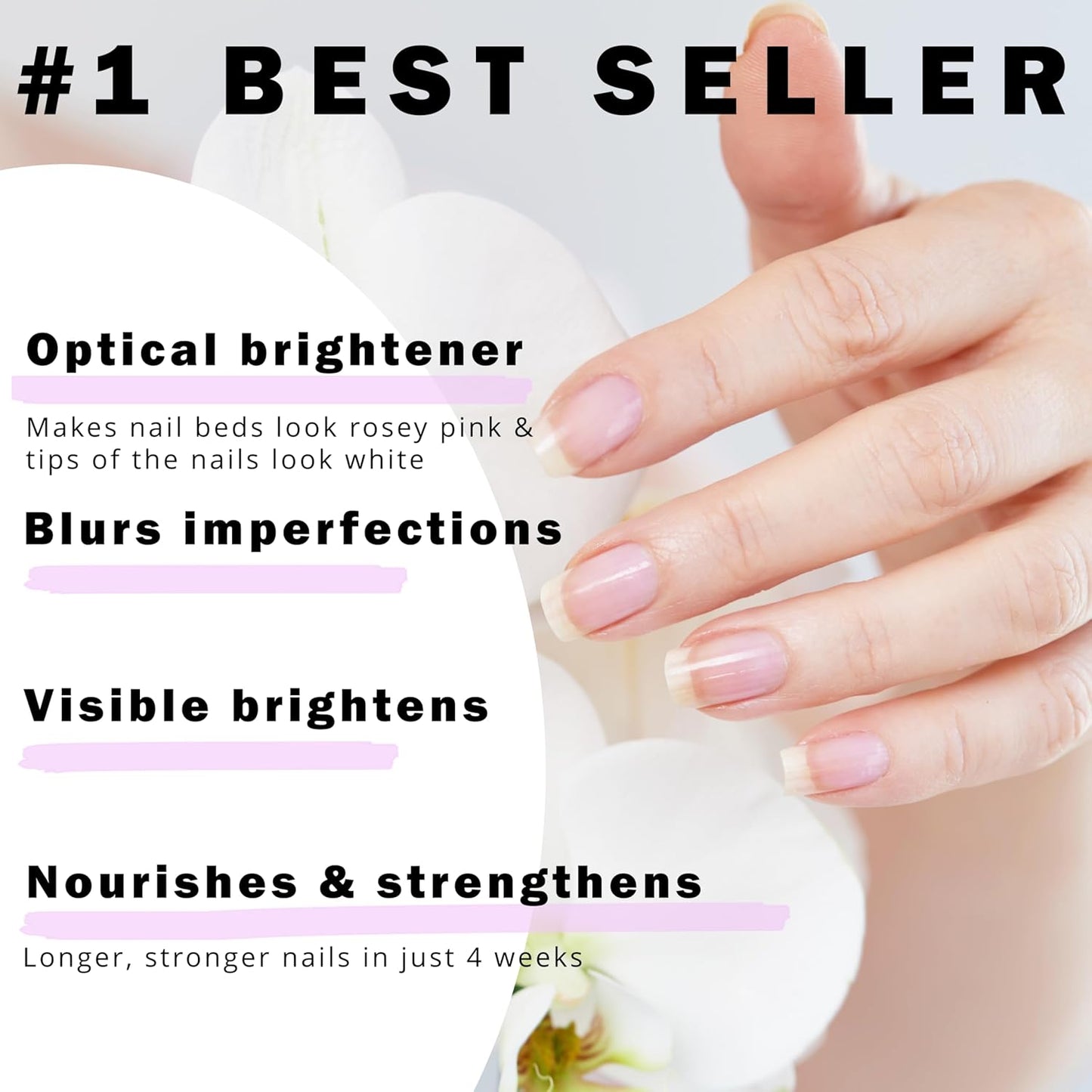 Nail Essentials Kit - 4-Piece Keratin Nail Strengthener & Growth | Repair Damaged Nails for High Gloss Finish