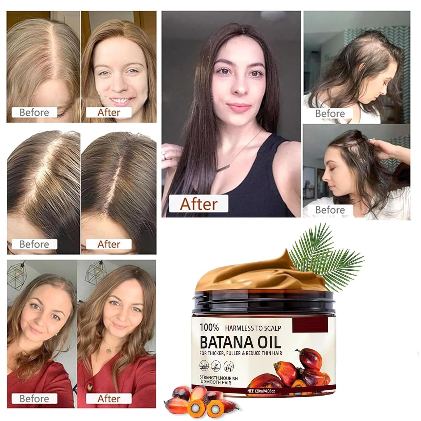 Batana Oil for Hair Growth - Organic Unrefined Hair Oil | Restores Damaged Hair & Scalp, 4.2 OZ