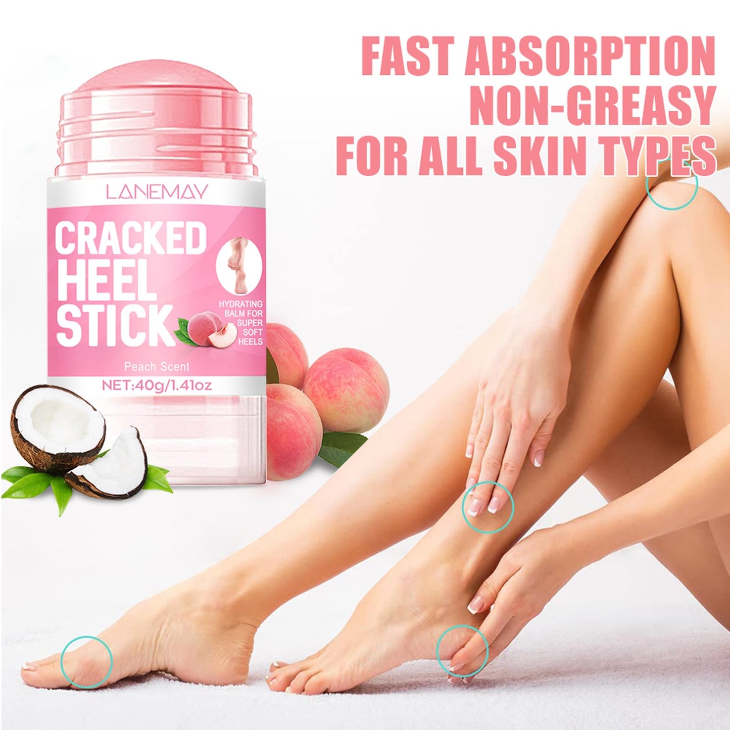 DENESTUP 2Pcs Urea Cream 60% for Feet & Dry Cracked Skin, Cracked Heel Repair Stick Maximum Strength Moisturizing Foot & Hand Balm, Repair Creams for Dry Feet, Knee, Elbow and Hand