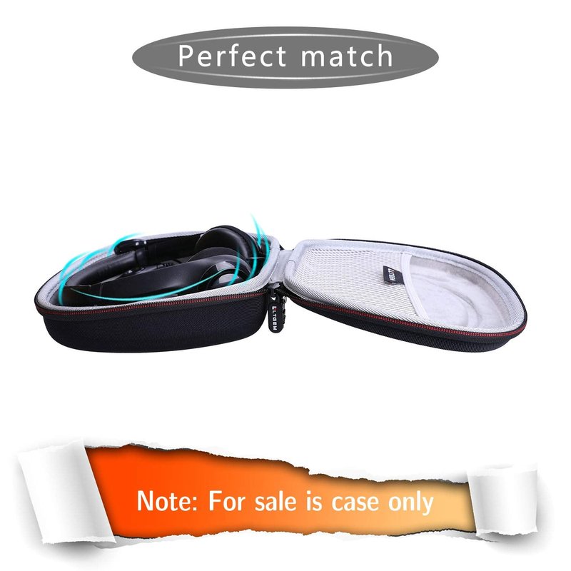 Headset Headphone Case Compatible with Logitech H390, H430, H570e, Zone 300, Zone 301 or JLab Go Work, JIAMQISHI, EAGLEND Headset, Black+Gray(Case Only)