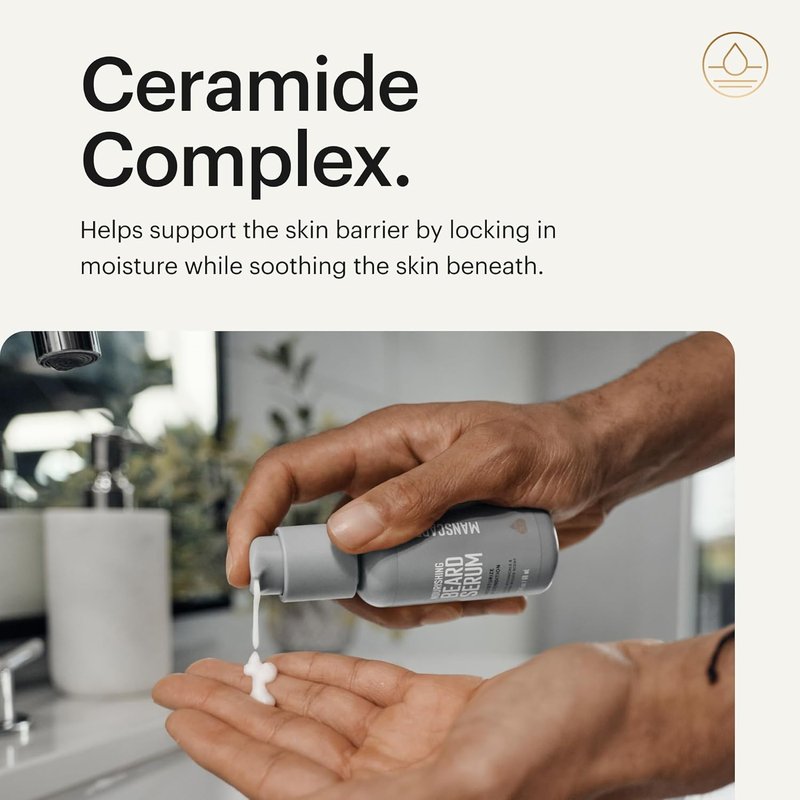 Nourishing Beard Serum - Hydrating Ceramide Complex with Argan & Castor Oils | Lightweight Conditioning, 2 oz.