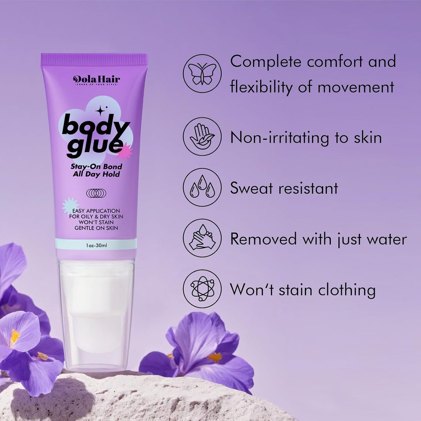 Body Glue for Clothes & Skin | Sweat Resistant Adhesive for Dancers, Socks, Stockings, Costumes - Water Wash Off