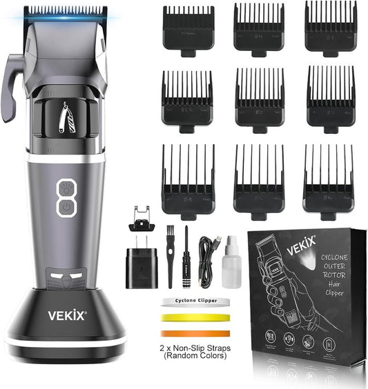 Professional Hair Clippers for Men - Cordless Barber Clippers with Titanium Fade Blades | 5-Hour Runtime, Type-C Rechargeable