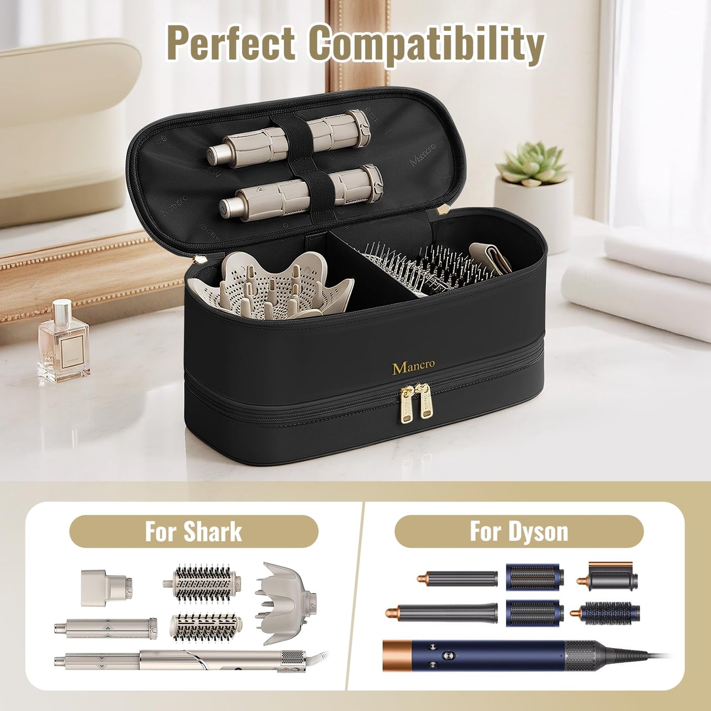 Mancro Dual Layer Carrying Case Compatible with Shark Flexstyle, Black
