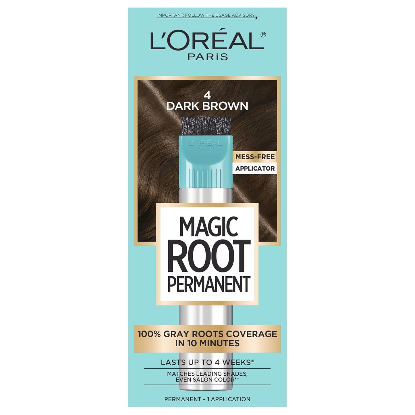L'Oreal Paris Magic Root Hair Color Kit - 100% Gray Coverage in 10 Minutes | Dark Brown (2 Count)