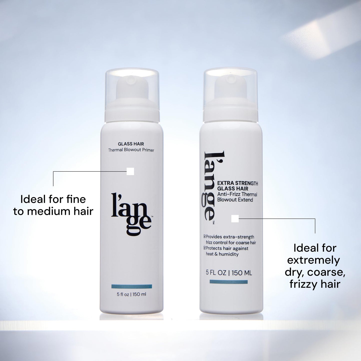 L'ANGE HAIR Extra Strength Glass Hair Anti-Frizz Thermal Blowout Extend | High-Performance Heat Protectant Spray for Ultimate Frizz Control & Shine | Blow Dry Extender Styling Mist | 5 fl oz
