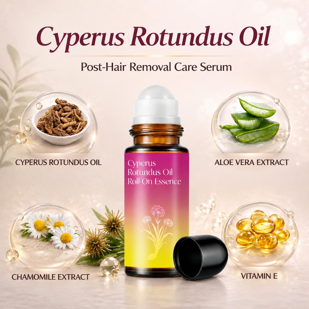 DreamCatching Cyperus Rotundus Oil, Natural for Reducing Body Hair Growth, Hair Removal, Reduces Unwanted Hair Growth, Shrink Pores 2.02 Fl Oz (Pack of 1)