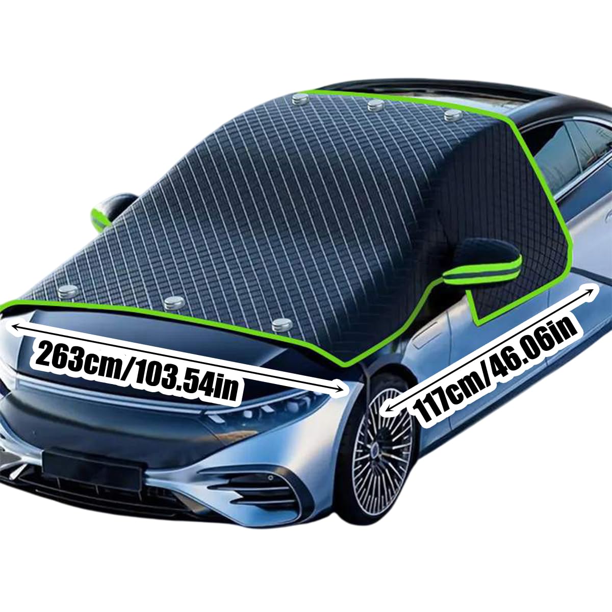 Universal Car Windshield Snow Cover Heavy Duty 300D Oxford Fabric with UV Protection and Ice Sheet Winter Sun Shade for SUV Truck Van